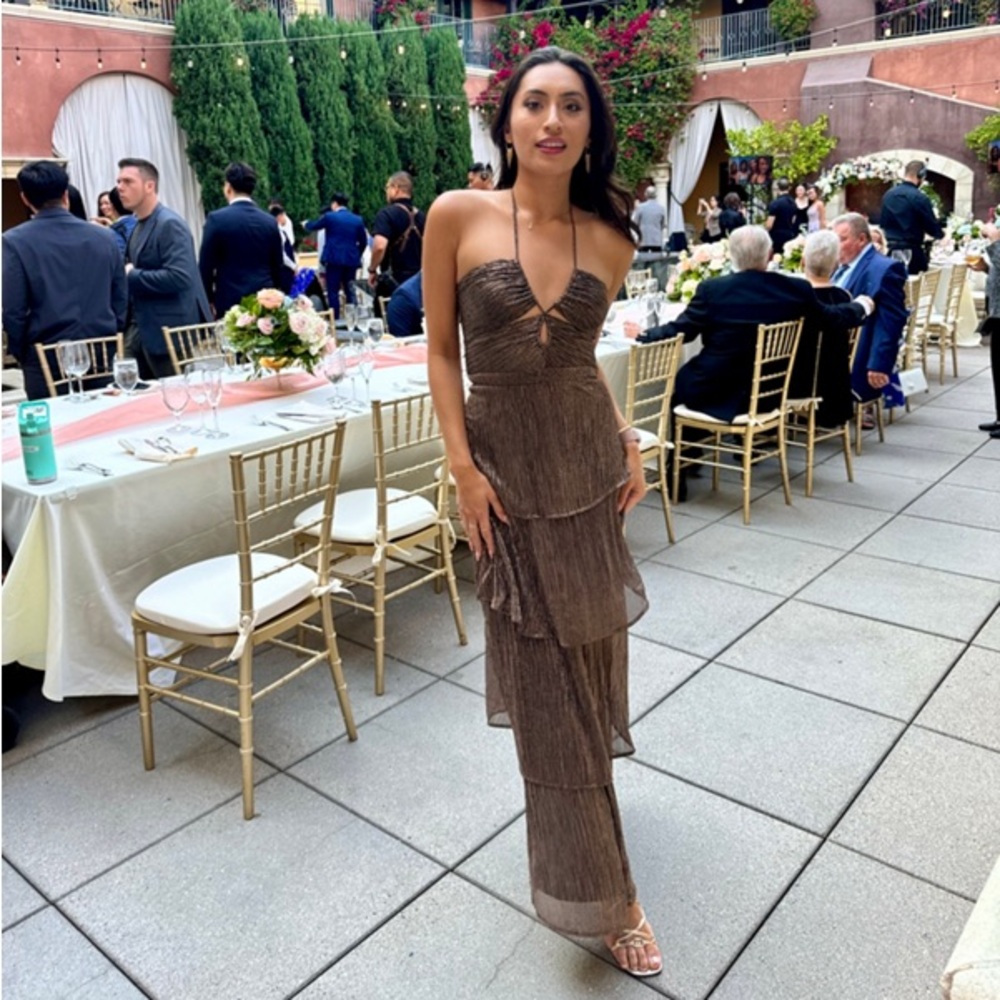 Yumi Kim Serenity Lurex Metallic Maxi Dress